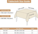 Fabric 54 x 54 Inch Square Table Cloth, Faux Linen Textured Water Resistant & Wipeable Card Tablecloth, Reusable for Dinning Kitchen Patio, Beige