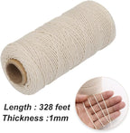 Vivifying Butchers Twine, 328 Feet 3Ply Cotton Bakers Twine, Food Safe Cooking String for Tying Meat, Making Sausage, Trussing Turkey, Roasting and Packing (Beige)