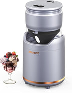 BRIOBITE Ice Cream Maker,Rechargeable Soft Ice Cream Machine with Low Noise,Compact for 1-2 Servings,Perfect for Sorbet,Gelato,Frozen Yogurt,Silver
