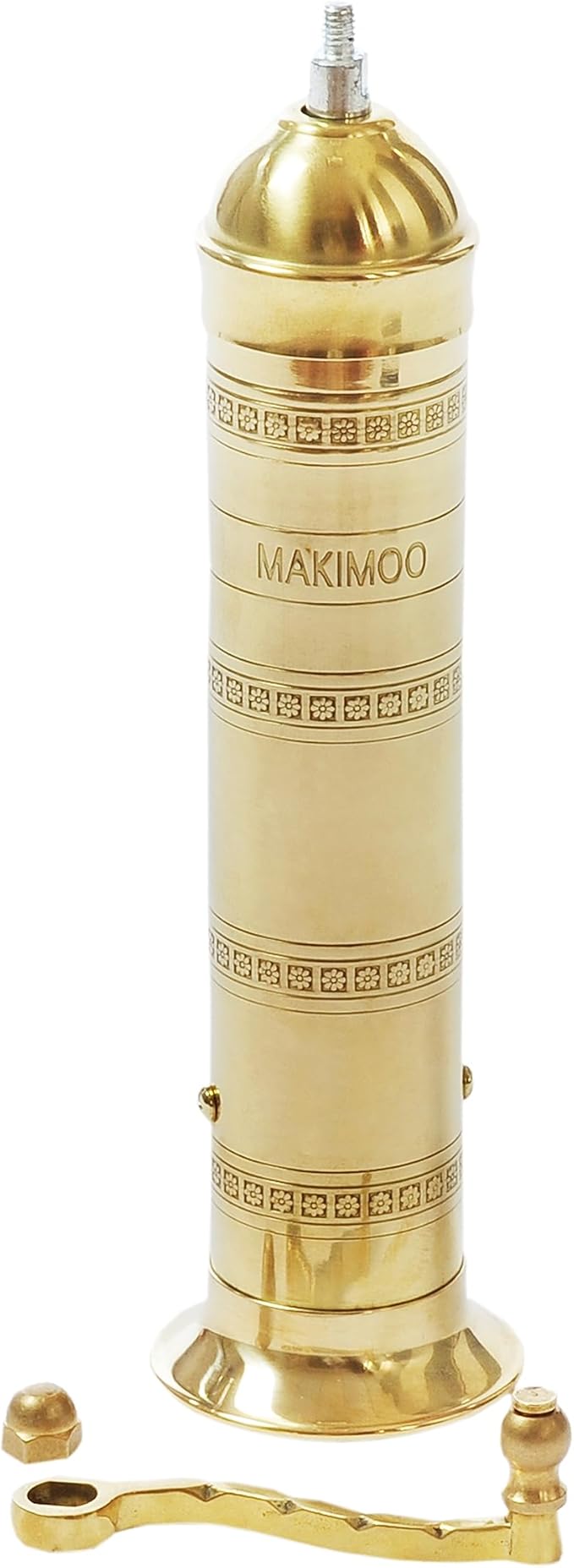 Original Greek Pepper Mill, European Style Salt and Pepper Grinder, 9-Inch (Brass)