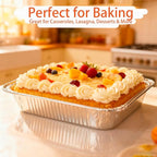 (26 Pack) Disposable 9x13 Aluminum Foil Pans with Lids, Half Size Aluminum Foil Heavy Duty Deep Steam Pans for Roasting Turkey, Cooking, Prepping- Thanksgiving, Christmas, Parties