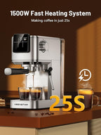 KEENSTAR 20Bar Espresso Machine with Rapid Cold Brew, Hot & Iced Coffee Machine, Espresso Maker with Milk Frother Steam Wand, Touch Screen with 40oz Water Tank for Latte, Cappuccino, Gift