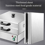 Rice Noodle Roll Steamer Rice Noodle Rolls Machine for Cooking Food Is Heated Evenly 2 Layer Rice Noodle Roll Steamer Machine for Cooking Dim Sum Buns Dumplings