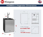 Kegco Kegerator 24" Wide Dual Tap Black/Stainless Steel Undercounter Beer Dispenser HK38BSU-2