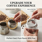Sivaphe 3 Cup Moka Pot Replacement Infuser Parts for Aluminum Italian Stovetop Espresso Coffee Maker, 1 Filter and 3 Silicone Gasket Seals