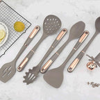 Kitchen Cookware Silicone Non-stick Cooking Tool Spatula Ladle Shovel Soup Utensils Set(D)