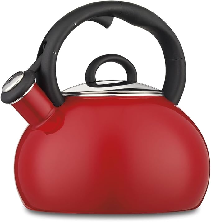 Cuisinart Aura Enamel-on-Steel Stovetop Teakettle, Red