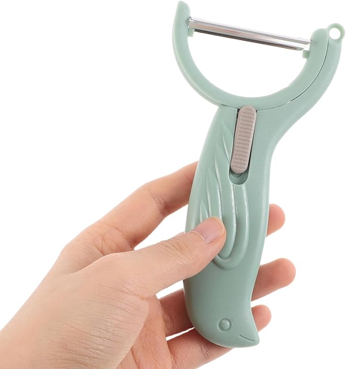 Abaodam 3pcs Rotating Multi-function Vegetable Fruit Peeler Set with Stainless Steel Blades for Peeling Slicing and Grating Kitchen Use in Khaki Blue and Green