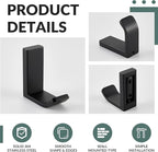 APLusee 2 Pack Bath Robe Hook, 304 Stainless Steel L Shape Coat Holder, Bathroom Home Accessories Matte Black
