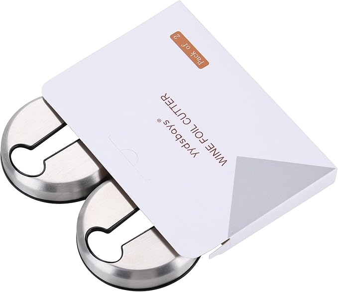 Wine Foil Cutter Tool for Wine Bottles 2 Pack Design Stainless Steel Blades Foil Remover Removes Foil Top Effortlessly Gift for Wine Lovers, Stainless Steel Silver