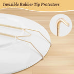 3 Pack 6/8/10 Inch Plate Wall Hangers for Display, Stainless Steel Hangers for Display with 1 Small Hook & 2 Medium Hooks for Plates/Platter/Dish/Picture（6''x1/8''x1/10''x1）