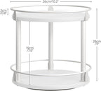 YATINEY Lazy Susan Organizer, Rotating Spice Rack, 2 Tier Spice Turntable Organizer, Industrial Turntable Spice Holder, for Kitchen Countertop, Compact and Versatile, White SR22WW