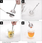Numola Long Handle Tea Ball Stainless Steel, 2Pcs Premium Tea Infuser Filter for Loose Leaf Tea, Reusable Fine Mesh Tea Interval Diffuser Strainer for Cup and Teapot