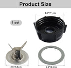 1 Set Replacement Blender Blade, Ice Crusher Base Cap Two Rubber O Ring Gasket, Compatible Accessory Kit for Oster Osterizer Blenders