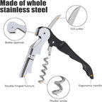 RECUTMS Corkscrew 12 Packs Wine Opener Wine Keys Bulk Stainless Steel Fold Beer or Bottle Opener Serrated Foil Cutter, Perfect for Bars Restaurants Family Company Party(Black)