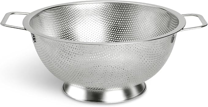 Kaishun Colander Stainless Steel 3-Quart, Kitchen Strainer for Pasta, Fruits Vegetables, Dishwasher Safe