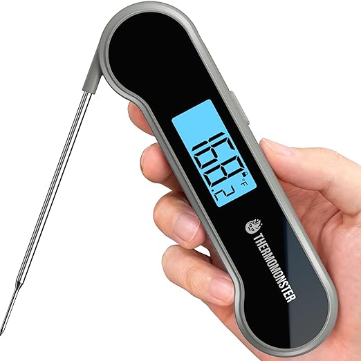 0.5 Sec Instant Read Meat Thermometer Digital with ±0.5℉ Precision, Food Thermometer for Cooking Kitchen Gadgets, Oven Grill Candy BBQ Essentials Accessories, Gifts for Him Dad Men Birthday, Grey