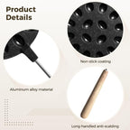 16-Cavity Nonstick Walnut Cookie Maker, Oreshi Mold with Long Wooden Handle, Russian Oreshki Baking Iron, Aluminum Alloy Dessert Pan