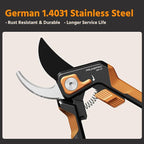 PrunePro Pruning Shears for Gardening Professional Bypass Hand Pruner Stainless Steel Sharp Blade Garden Scissors Plant Flower Garden Clipper Orange 1 Pack