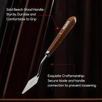 MEEDEN Artist Spatula Palette Knife: 8.46" Flexible Stainless Steel Art Scraper Painting Knife with Wooden Handle for Canvas, DIY Crafts, #3
