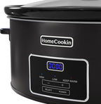 HOMECOOKIN 6 Quart Programmable Slow Cooker, Kitchen Appliances, Perfect Kitchen Small Appliance for Family Dinners, Black Stainless Steel