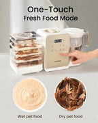 Pet Fresh Maker - Food Processor with Recipe for Dog Treats, DIY Cat Churu, Crunchy Treats, 10 Types of Homemade Pet Foods for Dog Birthday,7-in-1 Cooking Machine with Easy One-Step Touch Panel