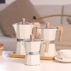 Sivaphe Aluminum Moka Pot 9 Espresso Cups, Percolator Espresso and Coffee Maker, Portable Stovetop Italian and Cuban Café Brewer for Home and Camping White