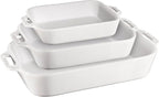 Staub Ceramic 3-pc Rectangular Baking Dish Set - White