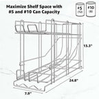 FIFO Wire Can Rack, Shelf Mounted Canned Food Organizer for #10 and #5 Cans, Pantry Can Dispenser