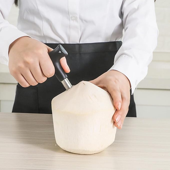 Luxshiny Coconut Opener Tool Stainless Steel Meat Grater Set Reusable Kitchen Gadget Young Coconut Shell Opening Meat Extraction Home Cooking