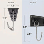 2PCS Utensil Racks with 8 Hooks 17 Inch Kitchen Utensil Holders Hanging Utensil Rack Multifunctional (17 inch)