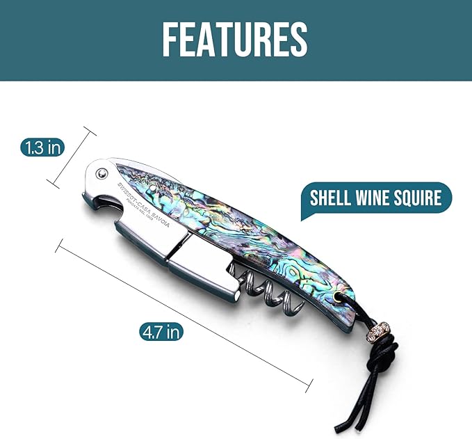 Shell Handle Waiter Corkscrews-Wine Openers,Corkscrew Bottle Openers,3-in-1 Wine Key Tool With Foil Cutter & Dual Hinge Fulcrum - Waiters Corkscrew…