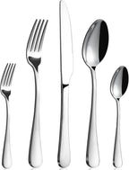 BEWOS Silverware Set for 4-20 Piece Stainless Steel Flatware Set with Spoons, Forks, Knives, Heavy Duty Mirror Polished Flatware for Home, Kitchen, Restaurant, Dishwasher Safe