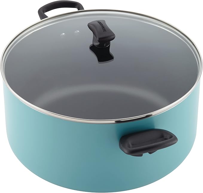 Farberware Cookware Nonstick Stockpot with Lid, 10.5 Quart, Aqua