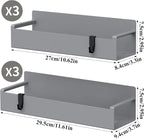 HuggieGems 6 Pack Magnetic Spice Rack Organizer for Refrigerator and Oven, Dark Grey Fridge Organizers and Storage for Kitchen