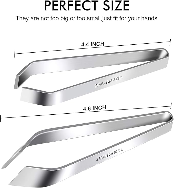 ZAUGONTW Fish Bone Tweezers, Professional Stainless Steel Flat and Slant Pliers Set for Kitchen Salmon Trout, 1 SET