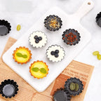 12-Pack 2.5 Inch Nonstick Mini Tart Pans Fluted Side for Pies Pan Round Deep Quiche Mold Heavy Duty Carbon Steel Baking Cupcake Egg Tarts Mousse Cakes Fruit and Desserts Molds for Oven