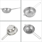 Stainless Steel Basin Colander with Handle Kitchen Strainer, Resting Feet and Colander to Strain, Rinse, Fry, Steam or Cook Vegetables & Pasta & Wash fruits
