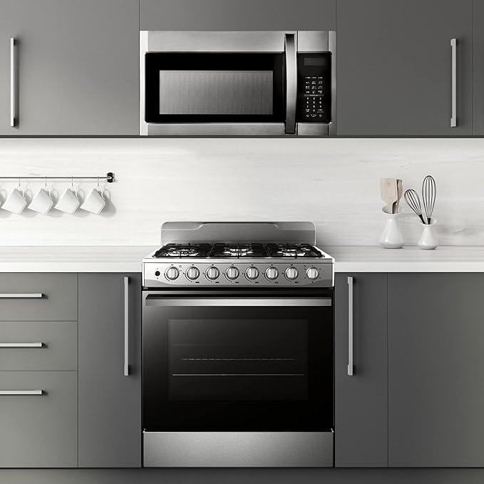 BLACK+DECKER EM044KB19 Over The Range Microwave Oven with One Touch, 1000 Watts, 400 CFM and Auto Cooking, OTR 1.9 Cu.ft