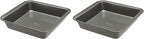 Ecolution Bakeins Cookware Non-Stick Heavy Duty Carbon Steel, Square 9”, Gray (Pack of 2)