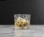 Glaver's Whiskey Glasses Set of 4. 10oz. Double Old Fashioned Glass for Cocktail Bourbon Rock Glasses,Bar Glass for Scotch Tequlia Rum. Diamond Cut. Gift for him