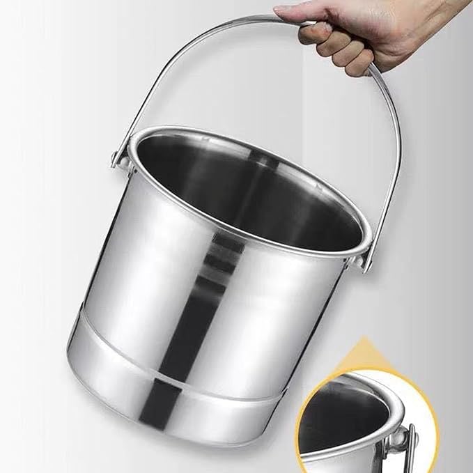 Ice Bucket Wine Cooler Bucket Stainless Steel Wine Chiller Handles Filter Plate Parties Gold (Original Color)