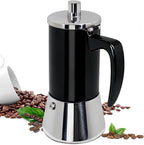 6 Cup Thickened Moka Pot 304 Stainless Steel 300ml Italian Espresso Coffee Maker Stovetop CoffeeMakers Mocha Pot Percolator for Induction Stove Classic Cafe Makers Portable for Easy Brewing