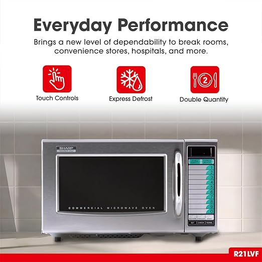 Sharp Medium-Duty Commercial Microwave Oven (15-0429) R-21LVF1 Cubic Feet