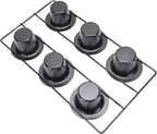 Focket Popover Pans, Non Stick Carbon Steel Pudding Pans, 6 Cup Popover Pan with Deep Tapered Cups and Wire Rack for Popovers Muffins Pudding