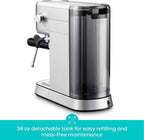 CASABREWS CM5418 Espresso Machine 20 Bar, Compact Espresso Maker with Steam Milk Frother, Stainless Steel Coffee Machine with 34oz Removable Water Tank for Cappuccino, Small Latte Machine, Silver