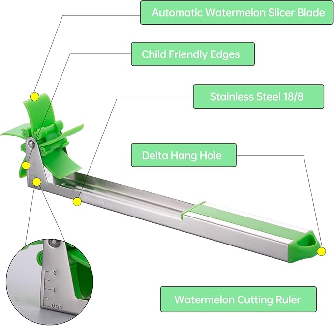 Watermelon Slicer Cutter - Stainless Steel Knife Corer Fruit Vegetable Tools Kitchen Gadgets with Melon Baller Scoop Extra