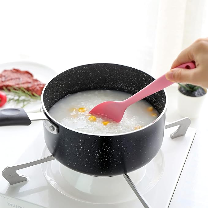 Nonstick Saucepan Set - 1 Quart and 2 Quart,Ultra Non Stick Sauce Pan Small Pot with Glass Lid,Great for Home Kitchen Restaurant,Black