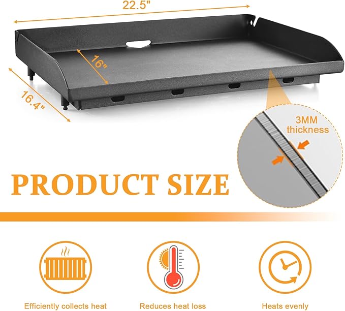 Pre-seasoned 22" Griddle Plate for Blackstone 2224 1666 1968 2353 2401 Iron Forged 22” Omnivore Tabletop Griddle, Upgraded Replacement Griddle Top for 22 Inch 1666 1813 2203 2304 1842