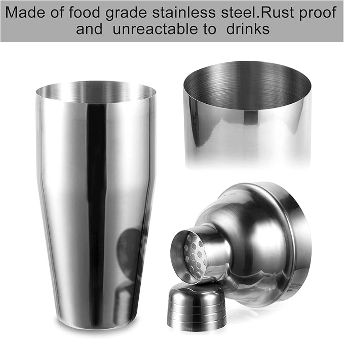 WPHUAW 24oz Cocktail Shaker Bar Set-Professional Margarita Mixer Drink Shaker Professional Stainless Steel Bar Tools Built-in Bartender Strainer for Martini Kit